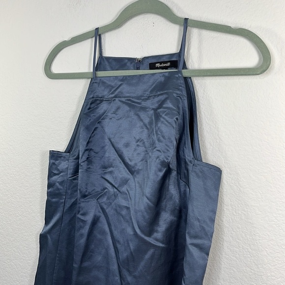 Madewell NWT High-Neck Mini Dress Sunfaded Indigo size 0 - Picture 3 of 7